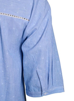 Zizzi Kort kjole med blondebånd og A-form, Blue Stripe, Packshot image number 3