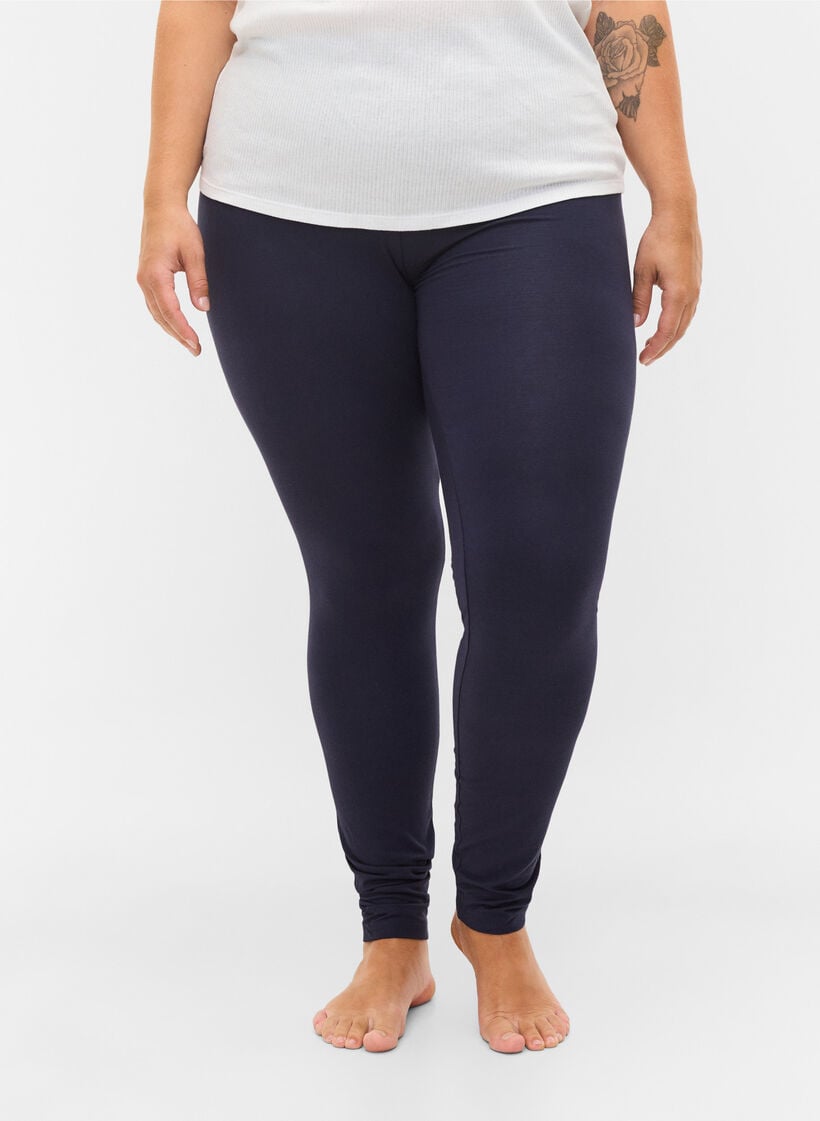 Basis leggings i viskose, Bl&aring;, Model image number 3