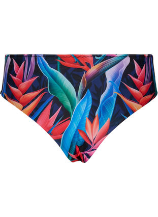 Bikiniunderdel med mønster og høyt liv, Bright Leaf, Packshot image number 1
