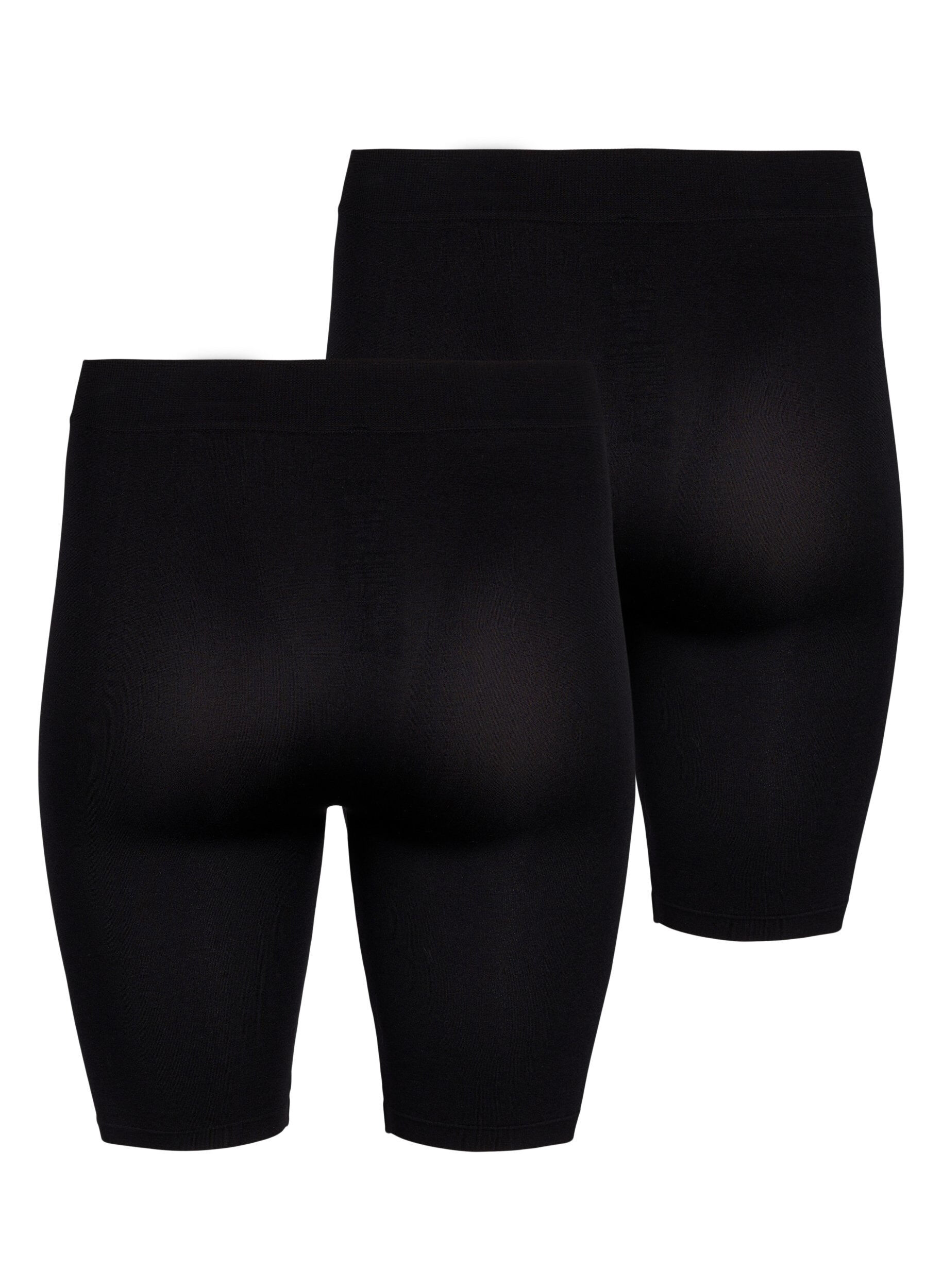 Zizzi 2-pack s&oslash;ml&oslash;s basic shorts, Black, Packshot image number 1
