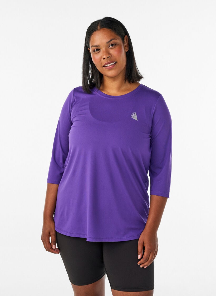 Treningsgenser med 3/4-ermer, Lilla, Model image number 0
