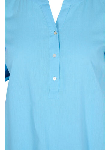 Lang skjortekjole med korte ermer, Alaskan Blue, Packshot image number 2
