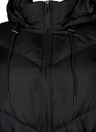 Vinterboblejakke med hette, Black, Packshot image number 2