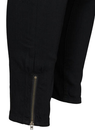 Cropped Amy jeans med høyt liv og glidelås, Black, Packshot image number 3