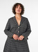 Kort blazer med rutete m&oslash;nster, Gr&aring;, Model image number 0