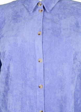 Kordfløyelskjole med 3/4-ermer og knapper, Lavender Violet, Packshot image number 2