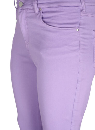 Amy jeans med høyt liv og super slim fit, Chalk Violet, Packshot image number 2