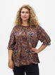 Viskosebluse med paisleym&oslash;nster og albuelange ermer, Bl&aring;, Model image number 0