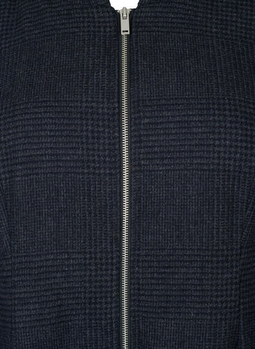 Rutete kåpe med ull, Dark Grey Melange, Packshot image number 2