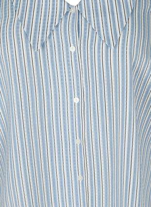 Stripete skjortebluse med en stor krage, Light Blue Stripe, Packshot image number 2