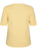 Ribbestrikket jerseybluse med korte ermer, Gul, Packshot image number 1