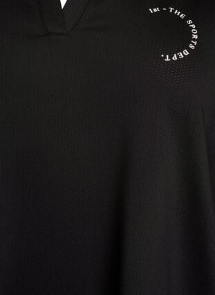 Zizzi Sporty poloskjorte med stripete detaljer, Svart, Packshot image number 2