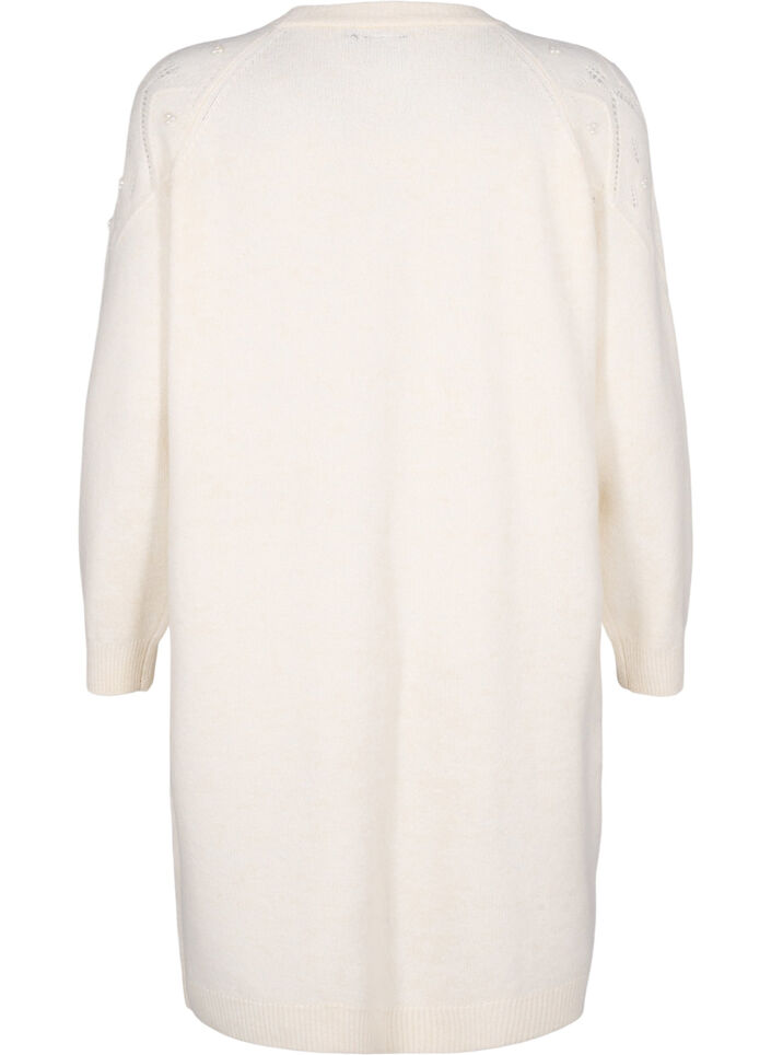 Strikket kjole med mønster og perler, Birch Mel., Packshot image number 1