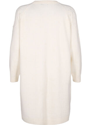 Zizzi Strikket kjole med mønster og perler, Birch Mel., Packshot image number 1