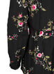 Langermet bluse med blomstertrykk, Svart, Packshot image number 3