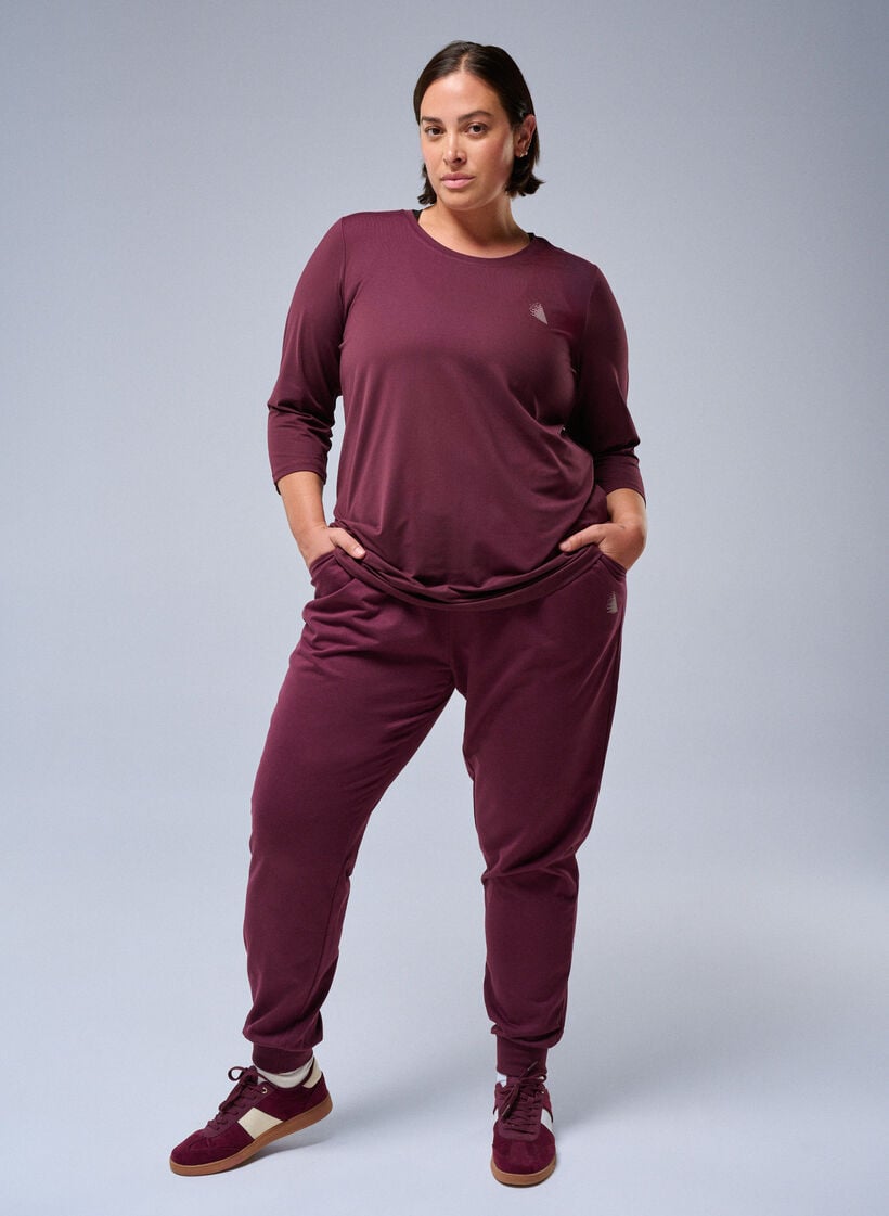 L&oslash;se joggebukser med lommer, Gr&oslash;nn, Image image number 0