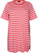 Lang oversized stripete T-skjorte i &oslash;kologisk bomull, Rosa, Packshot image number 0