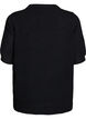 Strikket bluse med korte ermer, Svart, Packshot image number 1