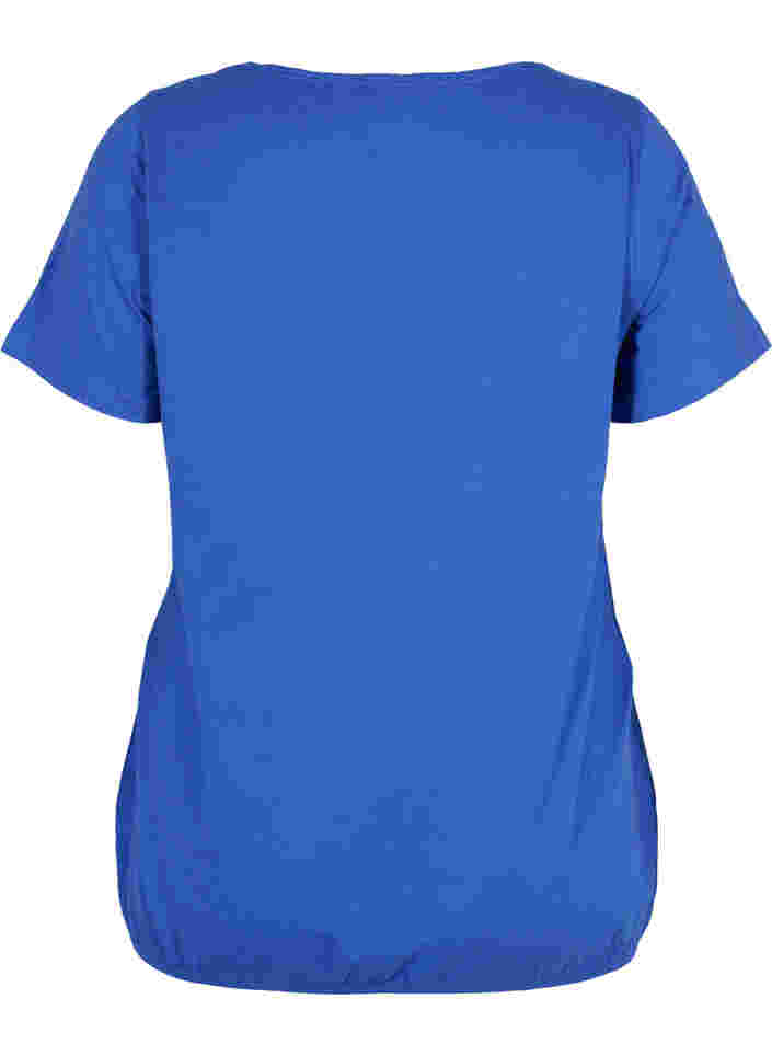 T-skjorte i bomull med korte ermer, Dazzling Blue, Packshot image number 1