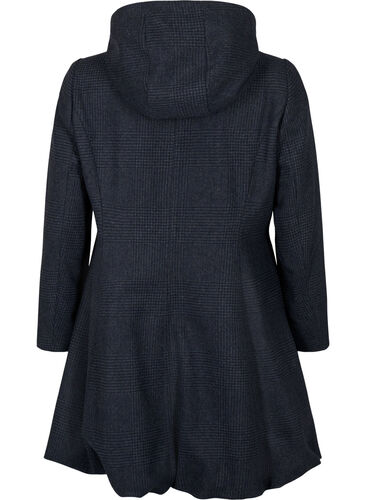 Rutete kåpe med ull, Dark Grey Melange, Packshot image number 1
