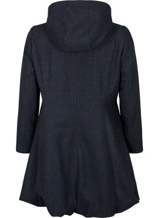 Zizzi Rutete kåpe med ull, Dark Grey Melange, Packshot image number 1