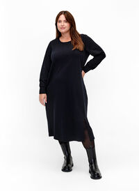 Bomullskjole med lommer, Black, Model