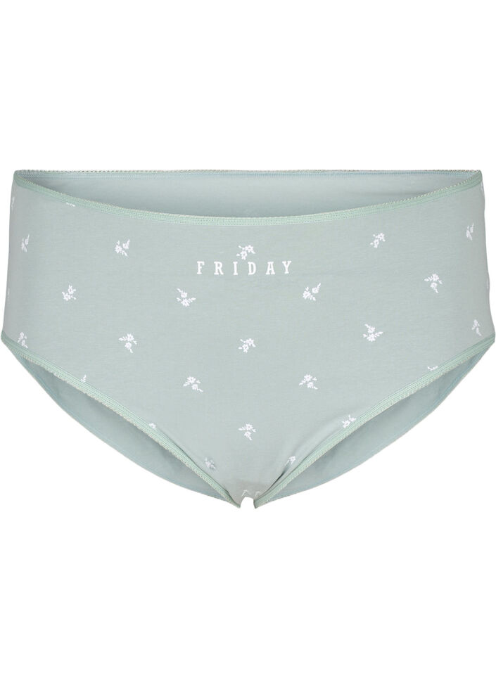 7-pack truse med vanlig midje, Grønn, Packshot image number 3