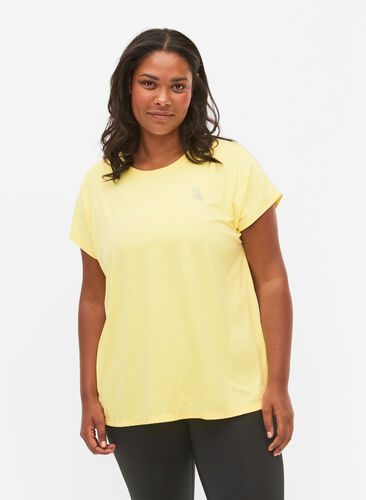Kortermet trenings T-skjorte, Lemon Meringue, Model image number 0
