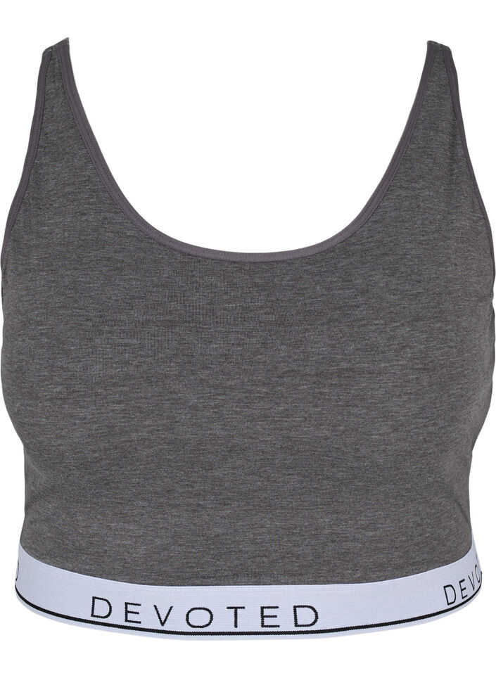 Melert BH med justerbare stropper, Medium Grey Melange, Packshot image number 0