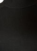 Strikkebluse i viskoseblanding med rullehals, Svart, Packshot image number 2
