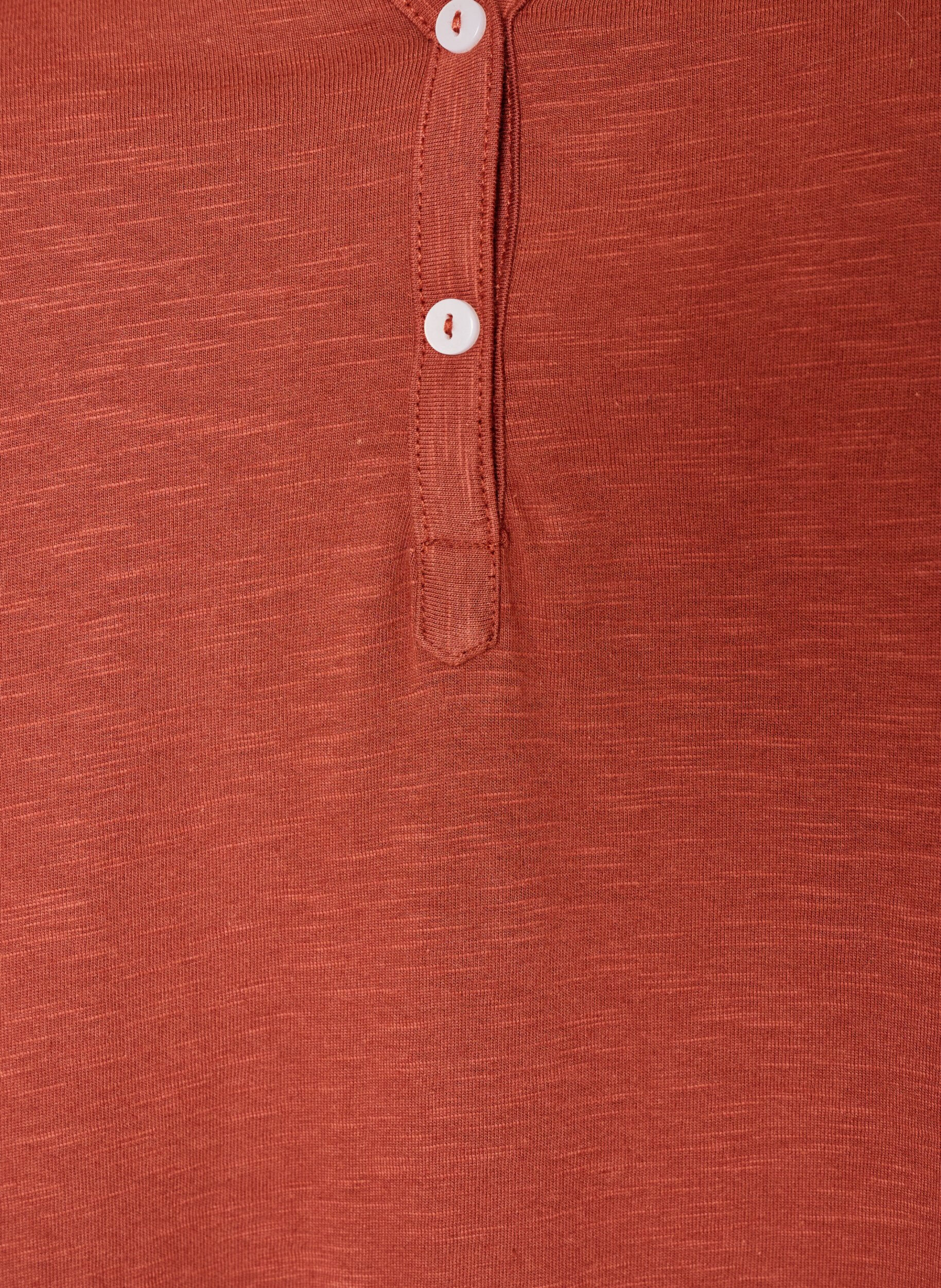 ZizziT-skjorte med knappdetalj, Brun, Packshot image number 2