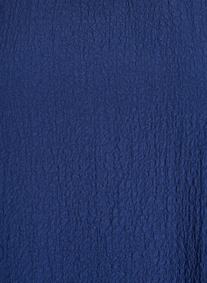 Kort kjole med kr&oslash;llete tekstur og korte ermer, Bl&aring;, Packshot image number 2