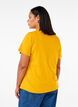 Basic T-skjorte i bomull med rund hals, Gul, Model image number 2