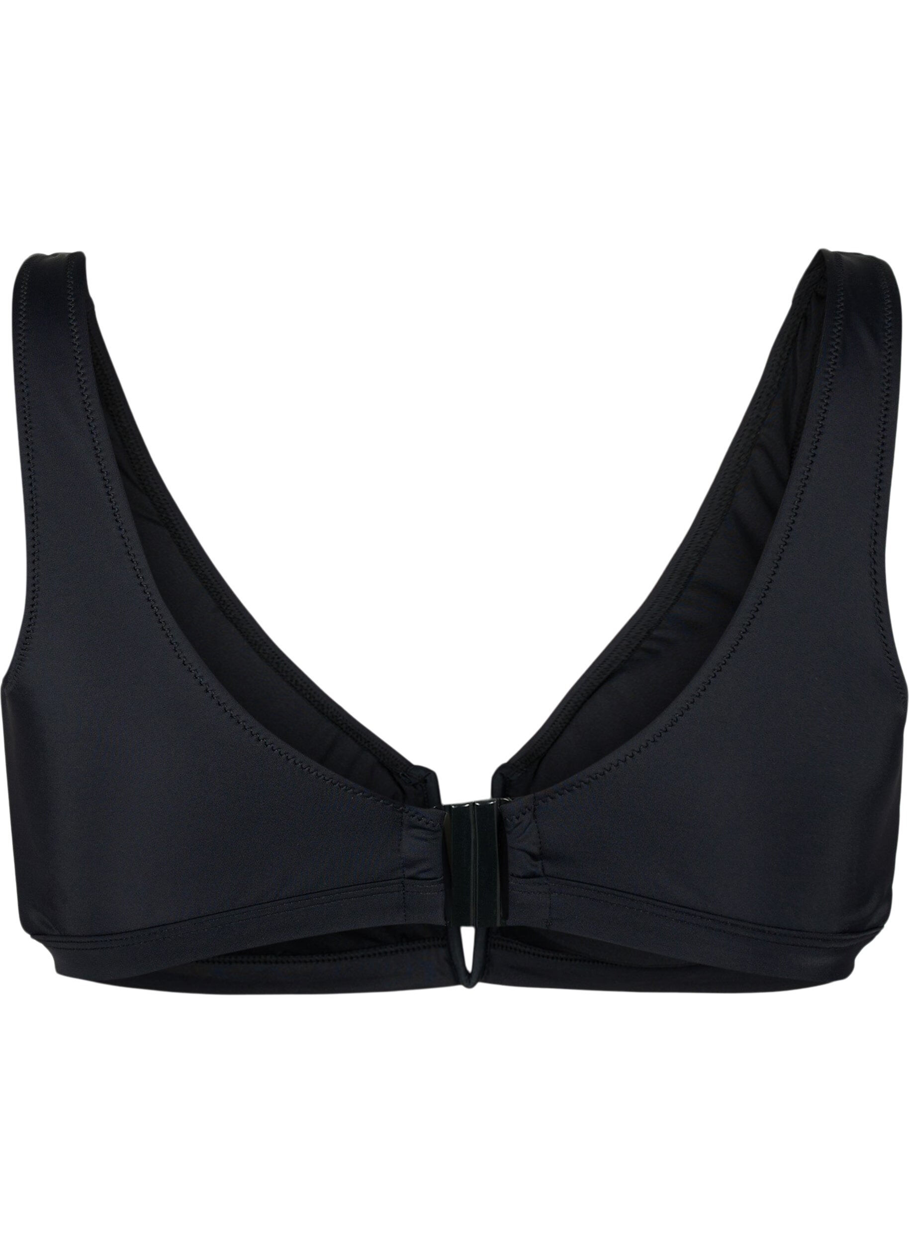 Zizzi Bikinioverdel med V-tr&aring;d og avtagbare innlegg, Svart, Packshot image number 1