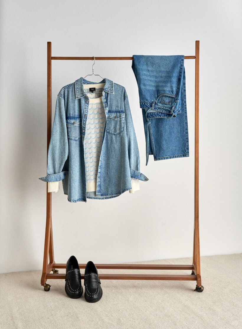 Skjorte i denim, , Model