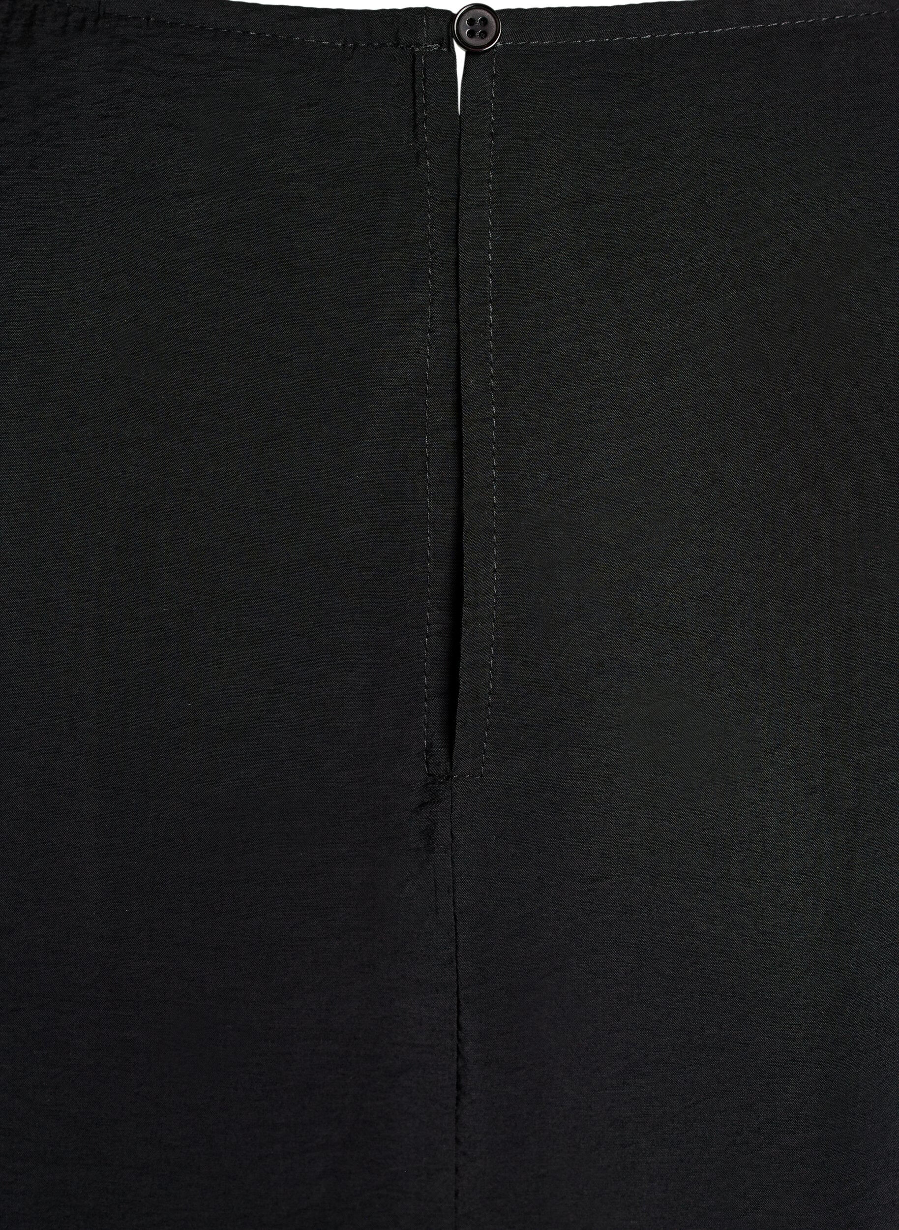 ZizziTunika i viskose med blondedetaljer, Svart, Packshot image number 3