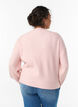 Ribbestrikket cardigan med knapper, Rosa, Model image number 2
