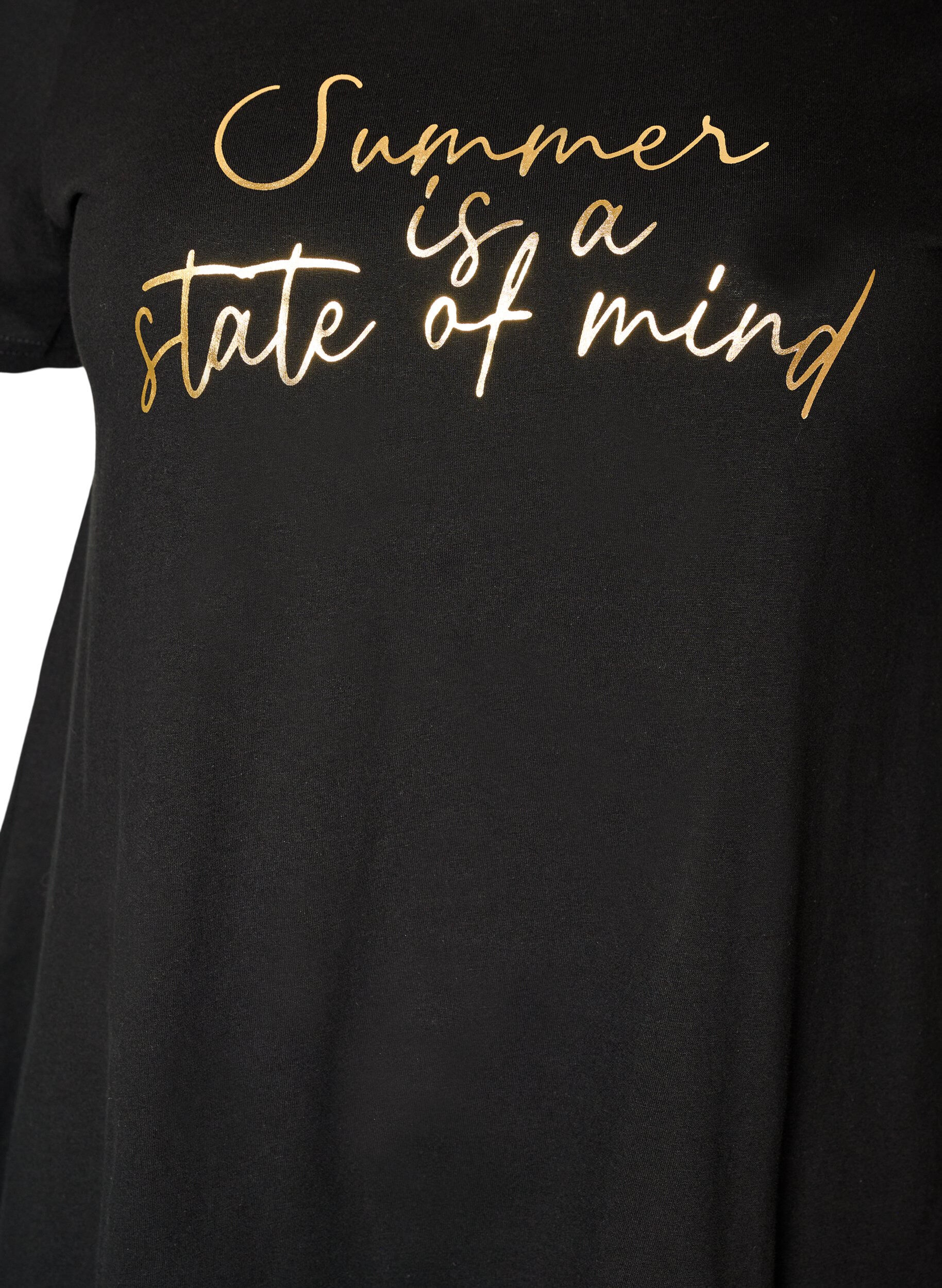 ZizziT-skjorte med rund hals og A-linje form, Svart, Packshot image number 2