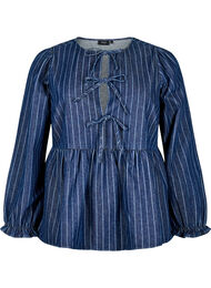 Stripete denimbluse med knyting foran, D. B. Denim Small