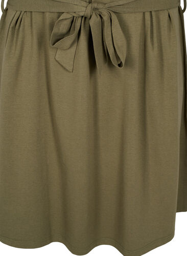 Kortermer kjole med midjebelte, Dusty Olive, Packshot image number 3