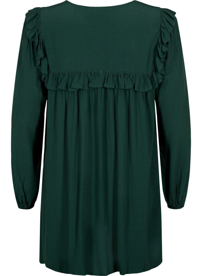 Tunika i viskose med volanger, Scarab, Packshot image number 1