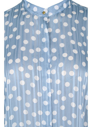 Mønstrete skjorte med 3/4-ermer, Dusty Blue Dot, Packshot image number 2