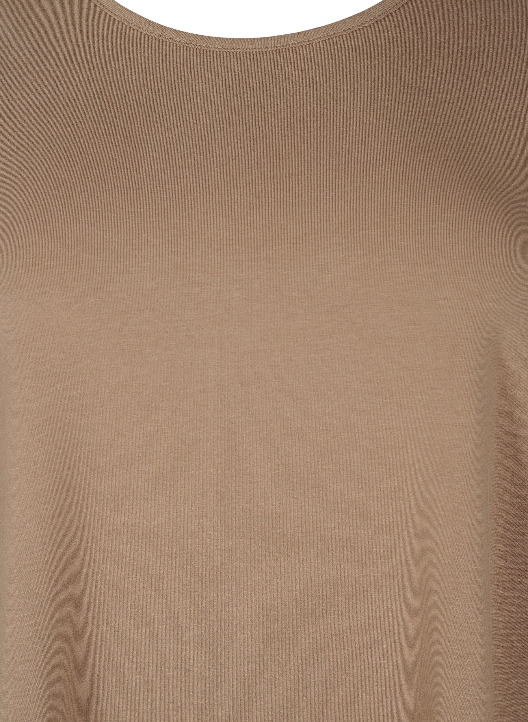 Zizzi A-formet tunika med 3/4-ermer, Shitake, Packshot image number 2