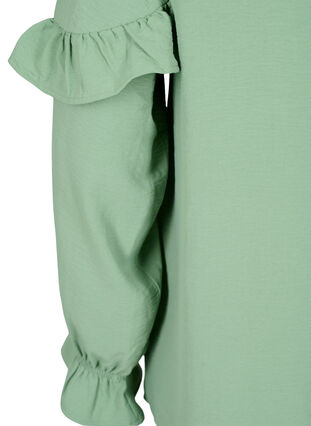 Bluse med volanger og knapper, Green Bay, Packshot image number 3