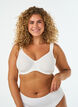Komfortabel BH med blonder overlegg og formede sk&aring;ler, Hvit, Model image number 0