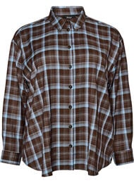 Rutete skjorte med Loose fit, Brun