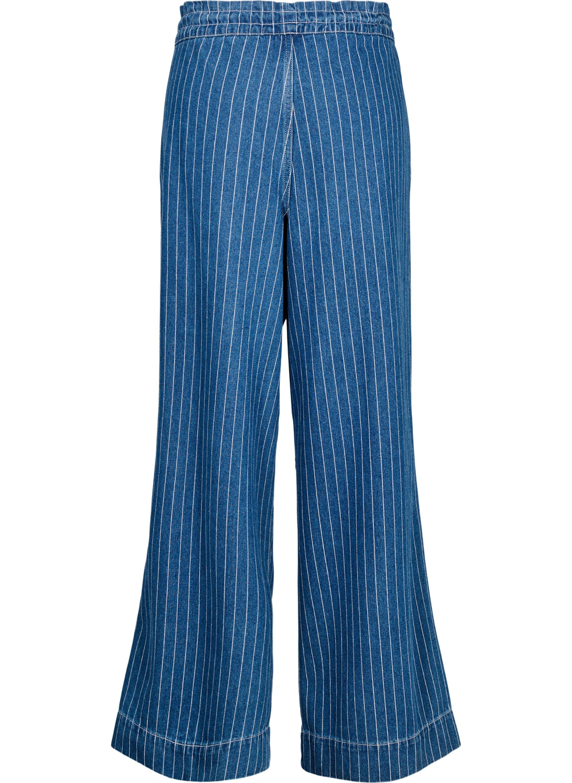 ZizziJeans med vide ben og striper, Bl&aring;, Packshot image number 1