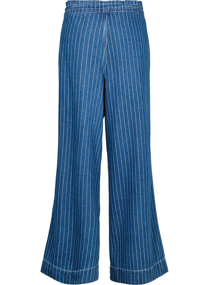 Jeans med vide ben og striper, Bl&aring;, Packshot image number 1