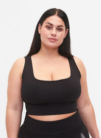 Sports-BH med firkantet utringning, Black, Model