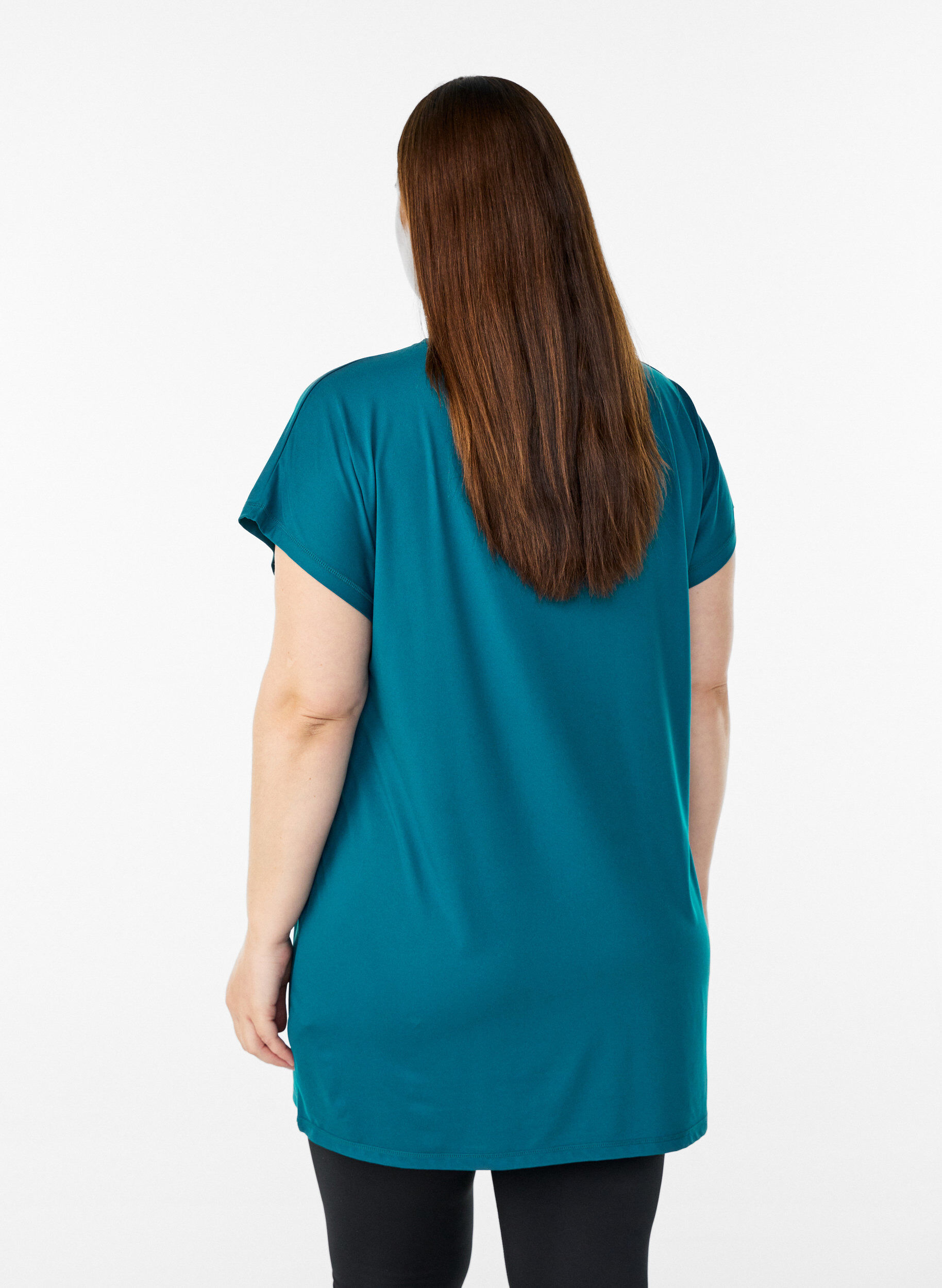 Zizzi Lang trenings-t-skjorte, Gr&oslash;nn, Model image number 2